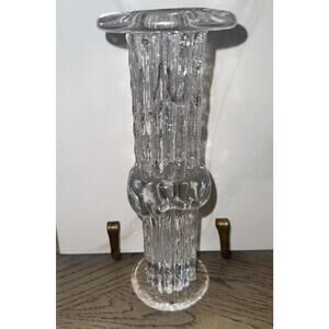 VIntage Kosta Boda Column Candlestick Goran Warff Rurik Clear Glass 9.5”